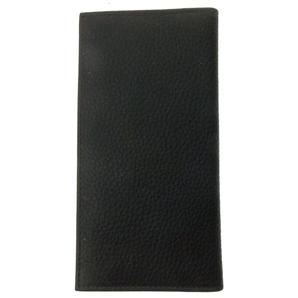 American Bison Rodeo Leather Wallet Milled Print Cutout Brown Checkbook Cover - Picture 2 of 3